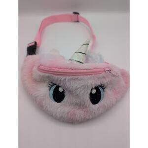 Kid's Plush Pink Unicorn Fanny Pack Belt Shoulder Bag for Travel